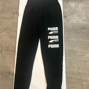 Puma Kids Black Sweatpants with Logo